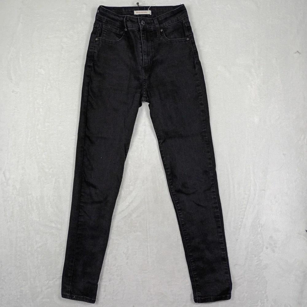 Levi's 721 High Rise Skinny Jeans Womens 26 Black Denim Slim Fit Classic Staple